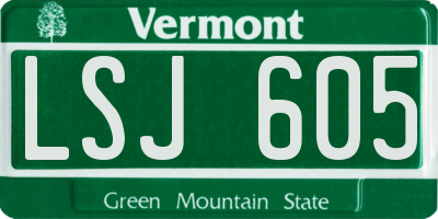 VT license plate LSJ605