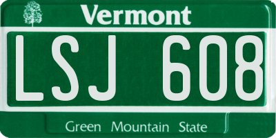 VT license plate LSJ608