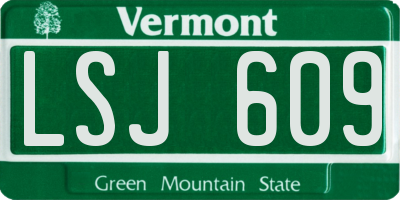 VT license plate LSJ609