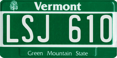 VT license plate LSJ610