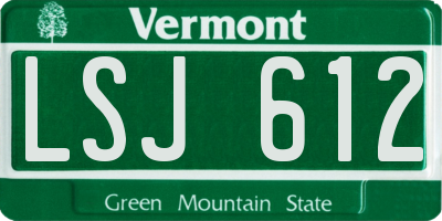 VT license plate LSJ612