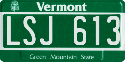 VT license plate LSJ613