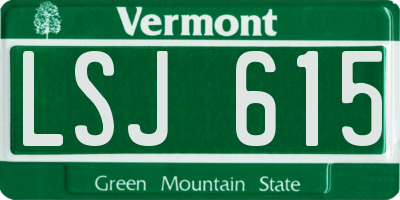 VT license plate LSJ615