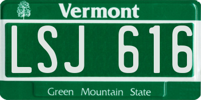 VT license plate LSJ616