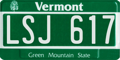 VT license plate LSJ617