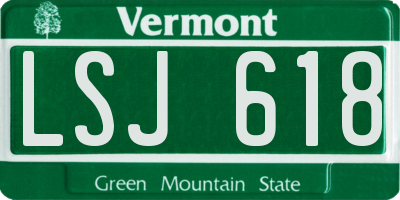 VT license plate LSJ618