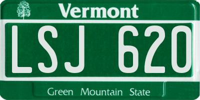 VT license plate LSJ620