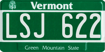 VT license plate LSJ622