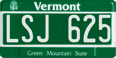 VT license plate LSJ625