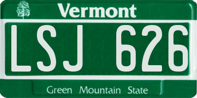 VT license plate LSJ626