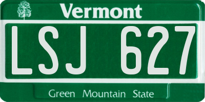 VT license plate LSJ627
