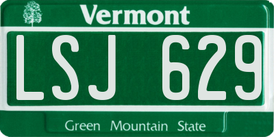 VT license plate LSJ629