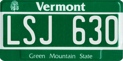 VT license plate LSJ630