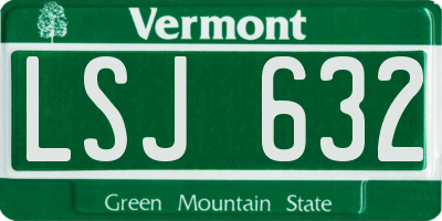 VT license plate LSJ632