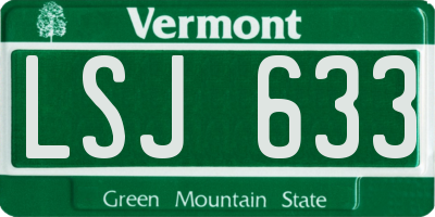 VT license plate LSJ633