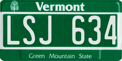 VT license plate LSJ634