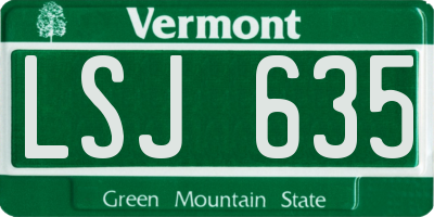 VT license plate LSJ635