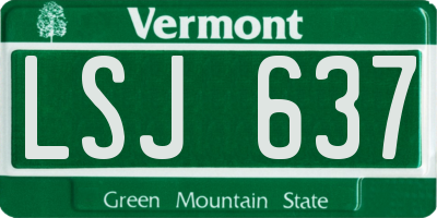 VT license plate LSJ637