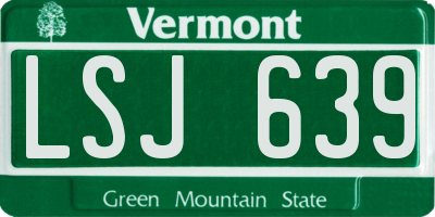 VT license plate LSJ639