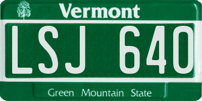 VT license plate LSJ640