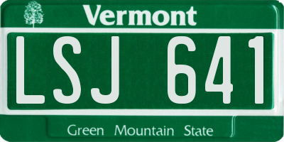 VT license plate LSJ641