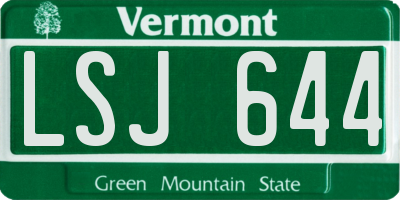 VT license plate LSJ644