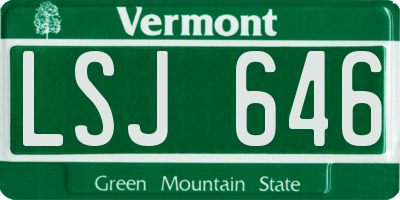 VT license plate LSJ646