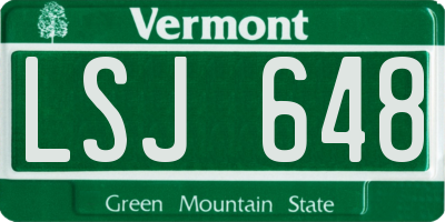 VT license plate LSJ648