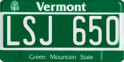VT license plate LSJ650