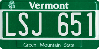 VT license plate LSJ651