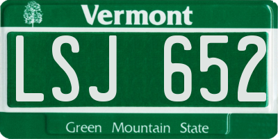 VT license plate LSJ652