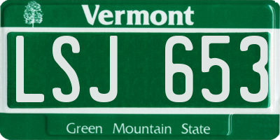 VT license plate LSJ653
