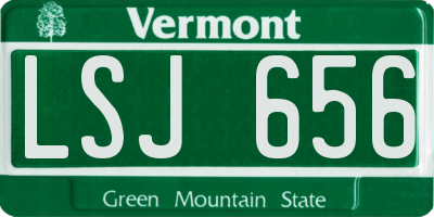 VT license plate LSJ656