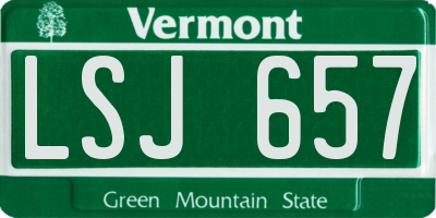 VT license plate LSJ657