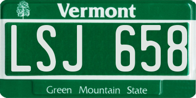 VT license plate LSJ658
