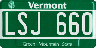 VT license plate LSJ660