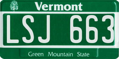 VT license plate LSJ663