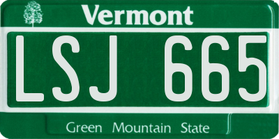 VT license plate LSJ665