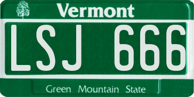 VT license plate LSJ666