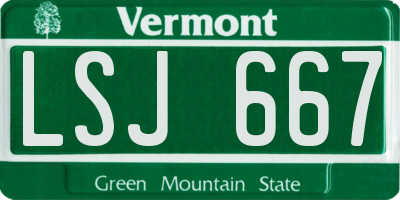 VT license plate LSJ667