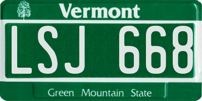 VT license plate LSJ668
