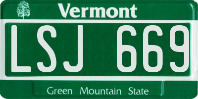 VT license plate LSJ669
