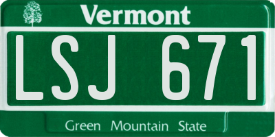 VT license plate LSJ671