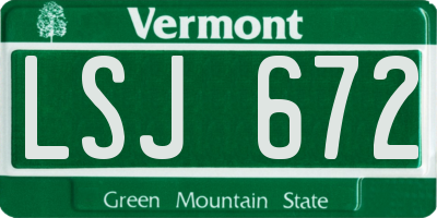 VT license plate LSJ672