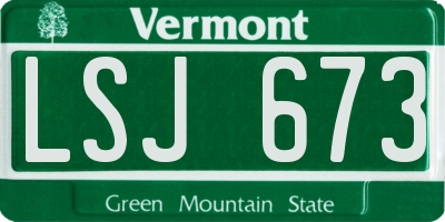 VT license plate LSJ673