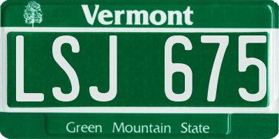 VT license plate LSJ675