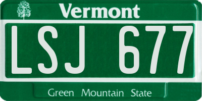 VT license plate LSJ677