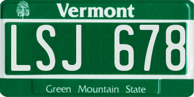 VT license plate LSJ678