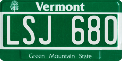 VT license plate LSJ680