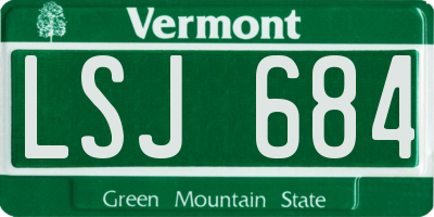VT license plate LSJ684